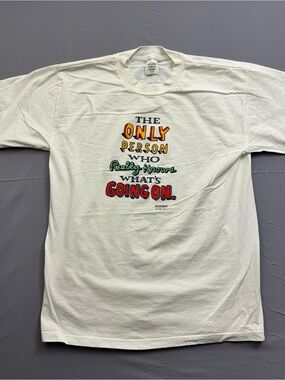 Vtg Silver Mountain Shoebox Greetings Funny Mens TShirt L Short Sleeve Crew Neck